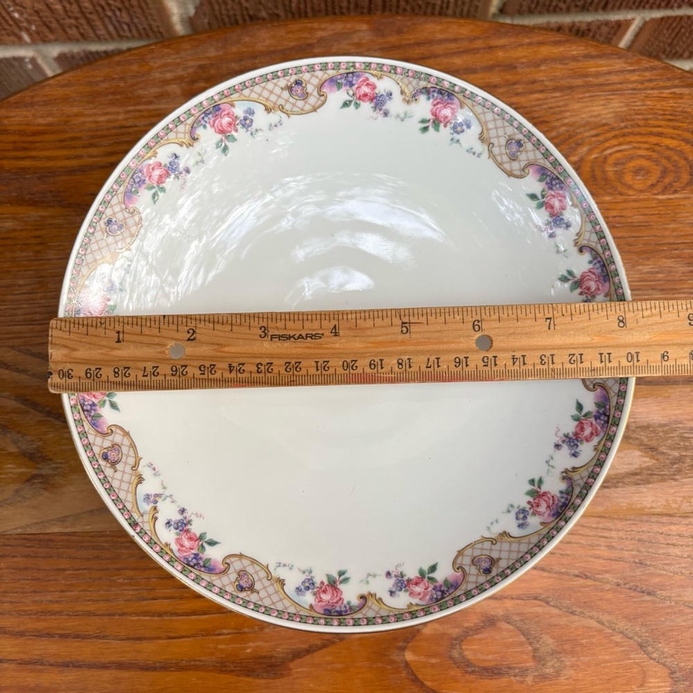 Victoria Czecho-Slovakia Fruit Bowl Plate Compotier Rose Gold Garland - Picture 3 of 7